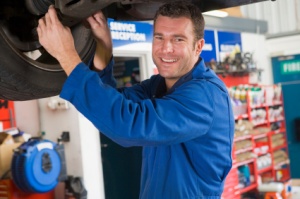 mechanic fixing a car
