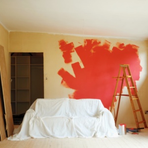 room being painted red
