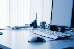 computer on a desk